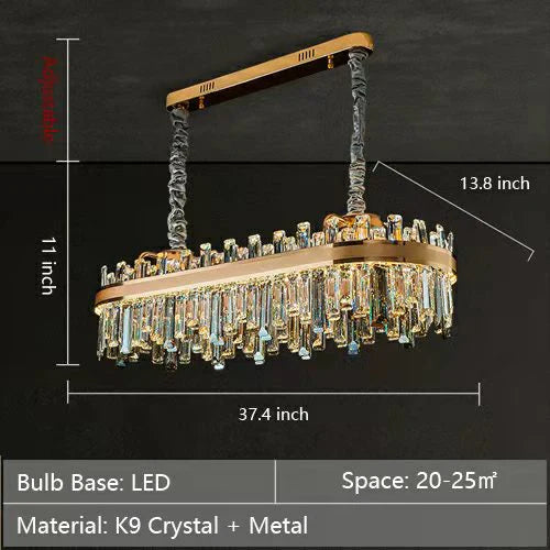 Modern Round/Rectangular Crystal Chandelier Collection for Living Room/Hallway/Dining/Bedroom