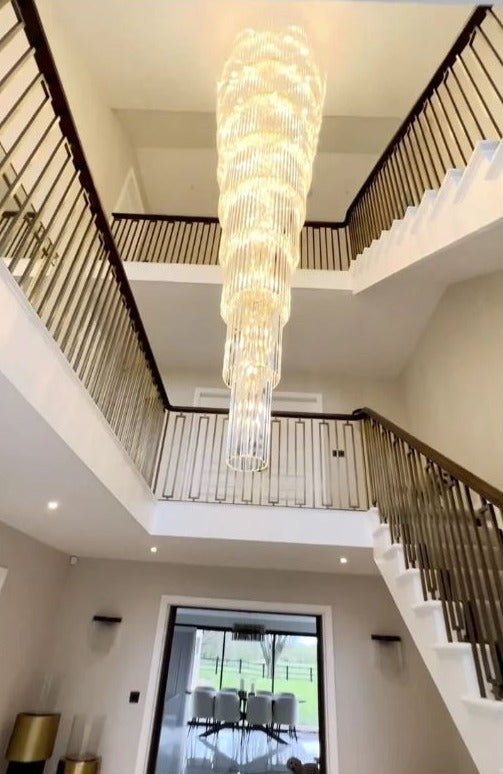 European Style Modern Simple Crystal Chandelier For Villa/Living Room/Rotating ladder