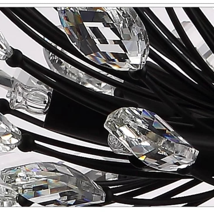 Lustre en cristal en forme de bouquet de fleurs, style art moderne, idéal pour un salon, une salle à manger ou un café.