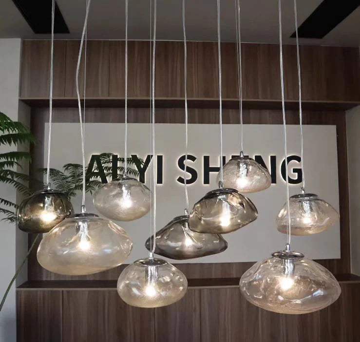 Extra Large Nordic Minimalist Glass Cloud Decorative Chandelier for Stairs/Living Room/High-Ceiling Room