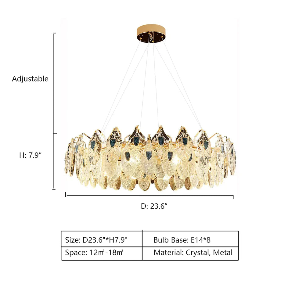 Lustre moderne en cristal et plumes, en coquillage d'ormeau, idéal pour un salon, une salle à manger ou une chambre à coucher