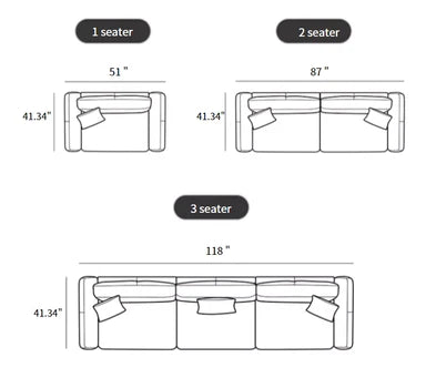 Straight Back Modular Leather Sofa