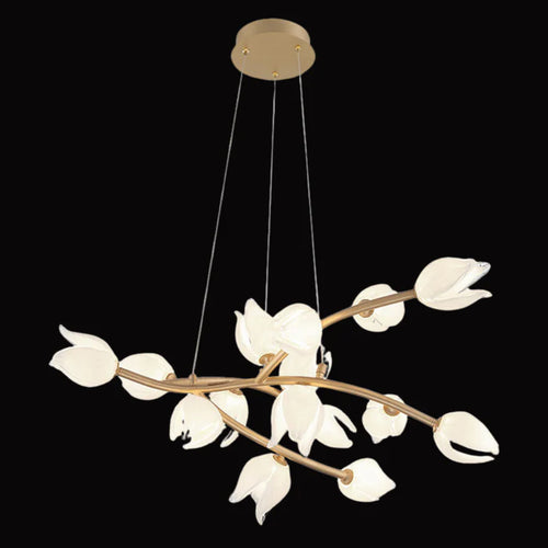 Modern Branch Glass Flower Chandelier for Low-ceiling