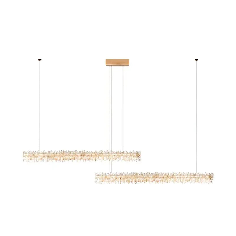 Lustre linéaire en cristal naturel de style moderne