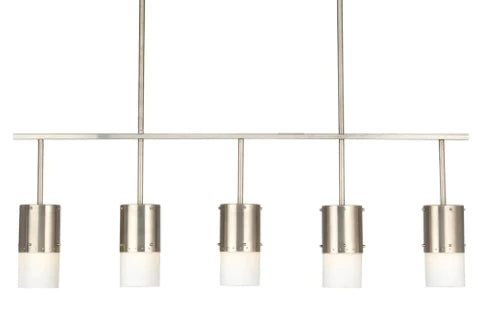 Industrial Antique Silver 5-Light Chandelier for Kitchen Island/Bedroom/Dining Room Table