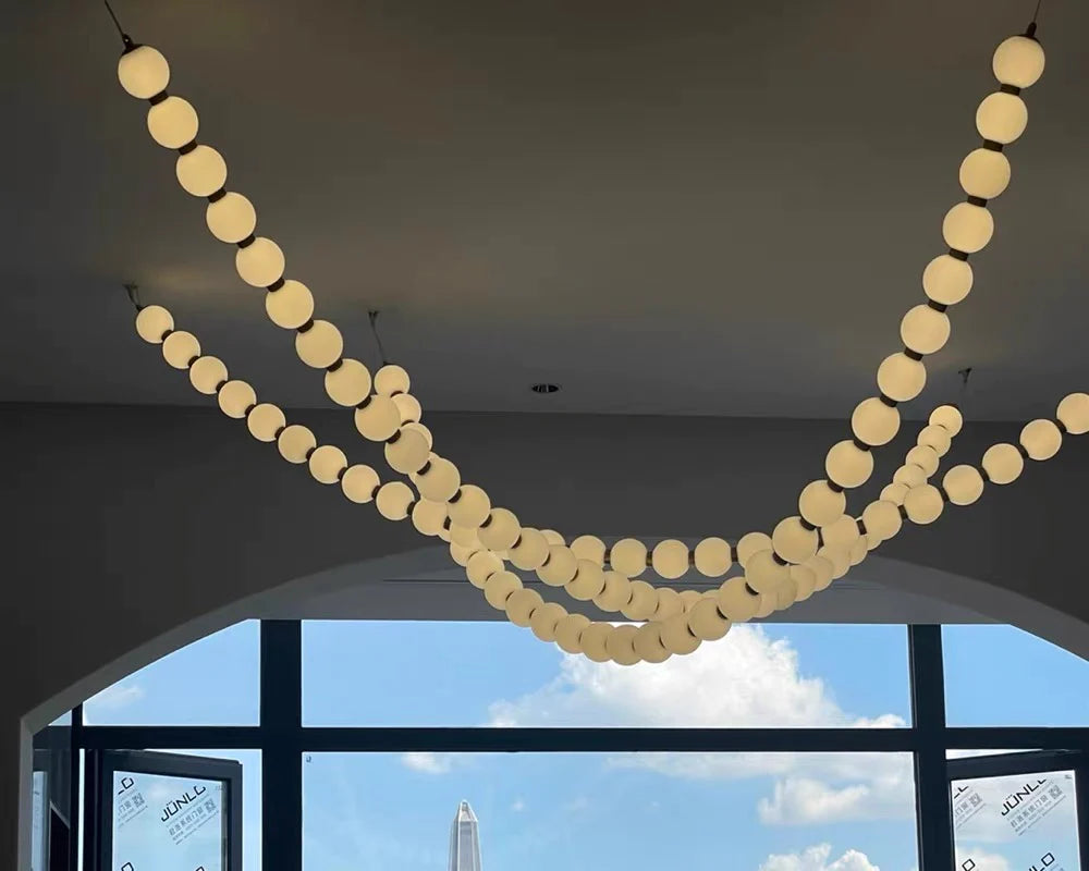 Modern Creative Acrylic Pearl Necklace Chandelier