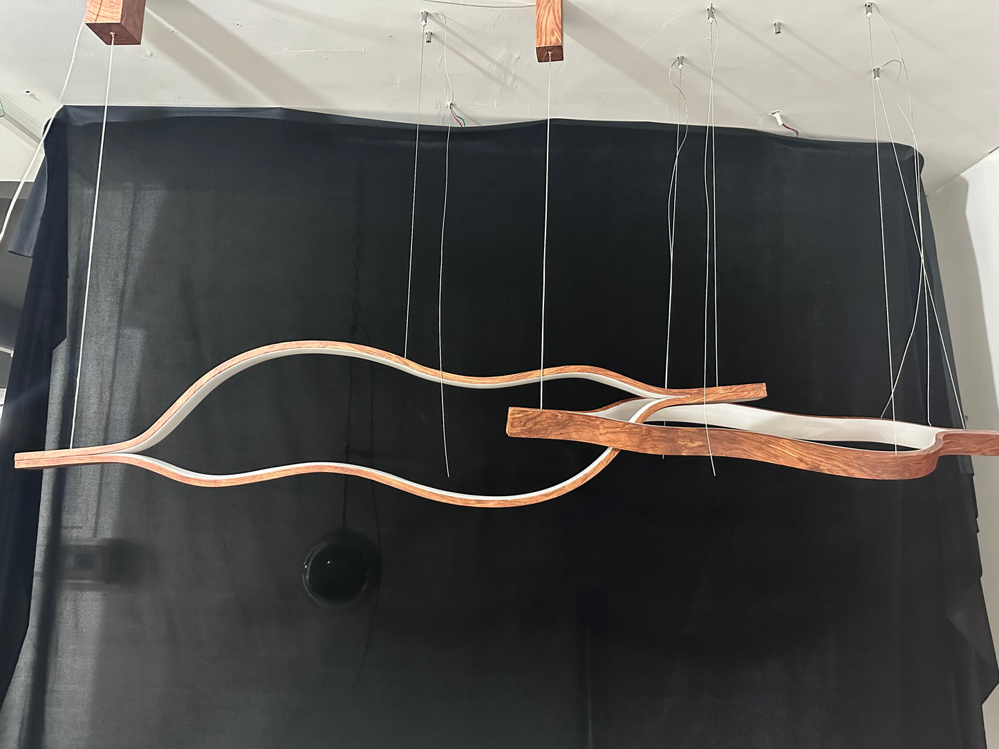 Modern Simple Brass Waving Chandelier for Living/Dining Room/Kitchen Island