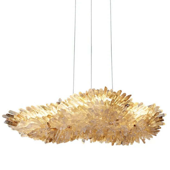 Lustre moderne en cristal naturel à ailes