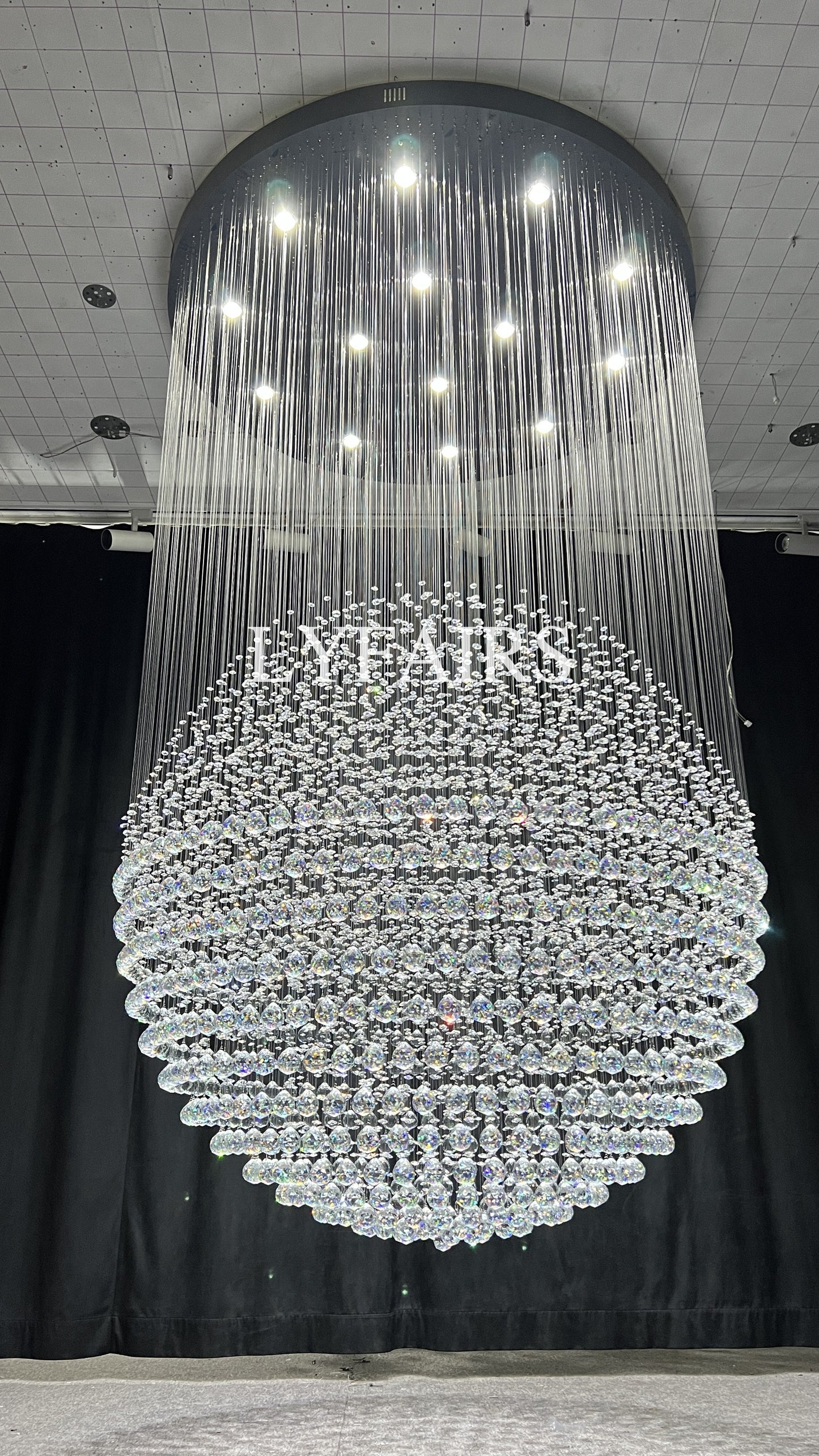 Modern Ball Crystal Raindrop Chandelier for Living Room/Staircase/Foyer