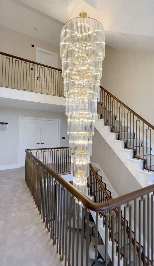 European Style Modern Simple Crystal Chandelier For Villa/Living Room/Rotating ladder