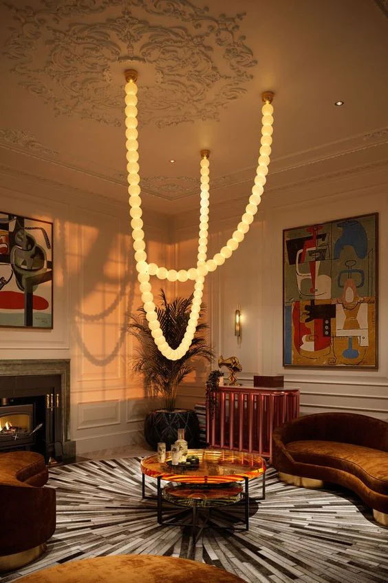 Modern Creative Acrylic Pearl Necklace Chandelier