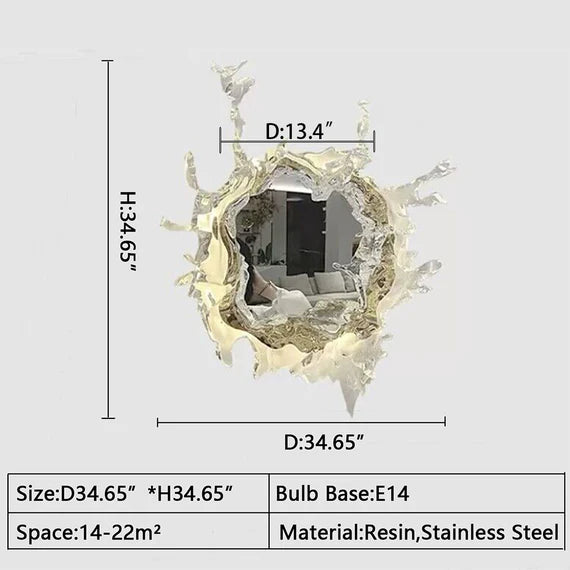 Designer Original Art Ice Mirror Wall Lamp Princess Magic Mirror Light for Bathroom/Dressing Room Women Bedroom Lighting Bathroom Mirror