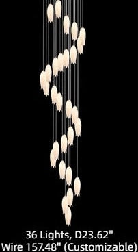 Elegant White Tulip Flower Chandelier For Foyer/ Staircase