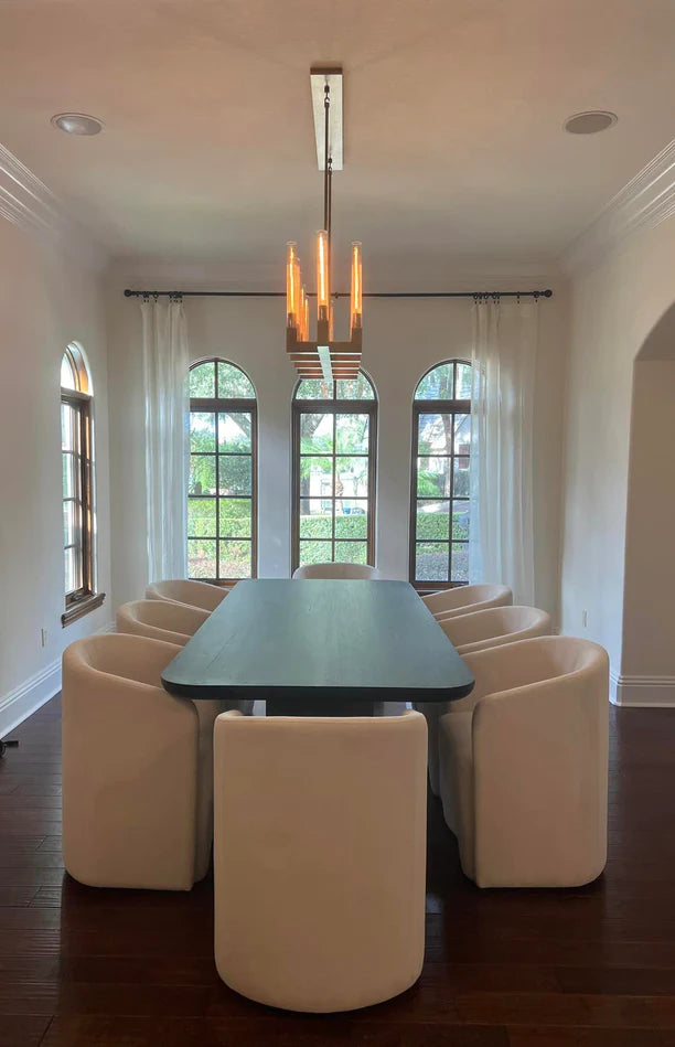Modern Linear Round/Linear Tubular Glass Chandelier for Dining Room/Kitchen Island
