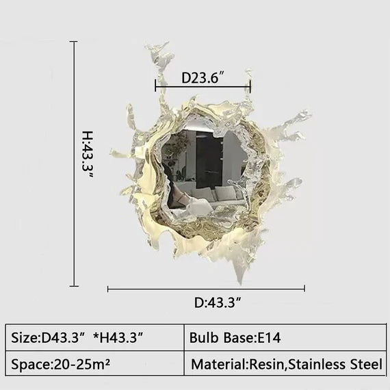 Designer Original Art Ice Mirror Wall Lamp Princess Magic Mirror Light for Bathroom/Dressing Room Women Bedroom Lighting Bathroom Mirror
