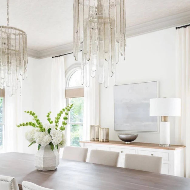 Modern Multi-tier Glass Chandelier for Dining Room/Living Room/Kitchen Island