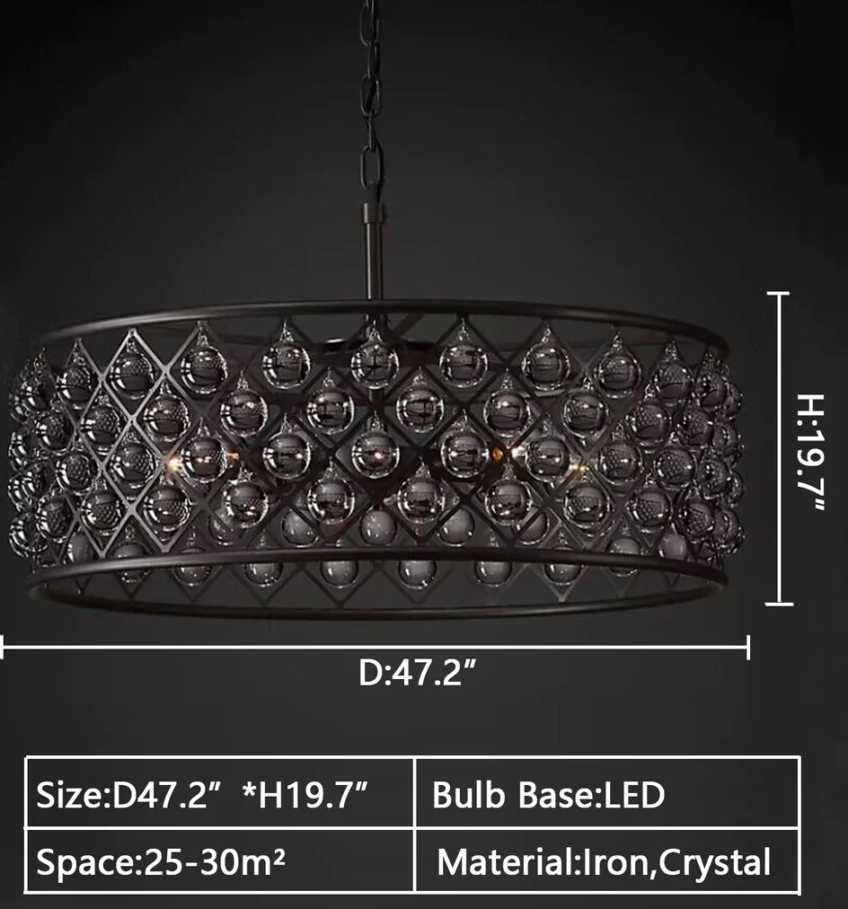 Post-modern Raindrop Crystal Chandelier Rectangle/Round Light Fixture for Living Room/Dining Table