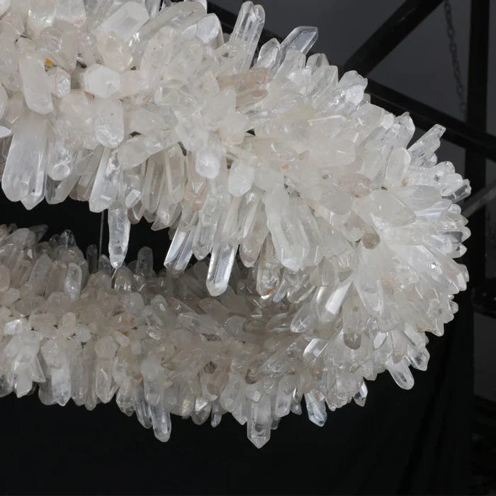 Lustre moderne en cristal naturel rond/ovale/linéaire/carré