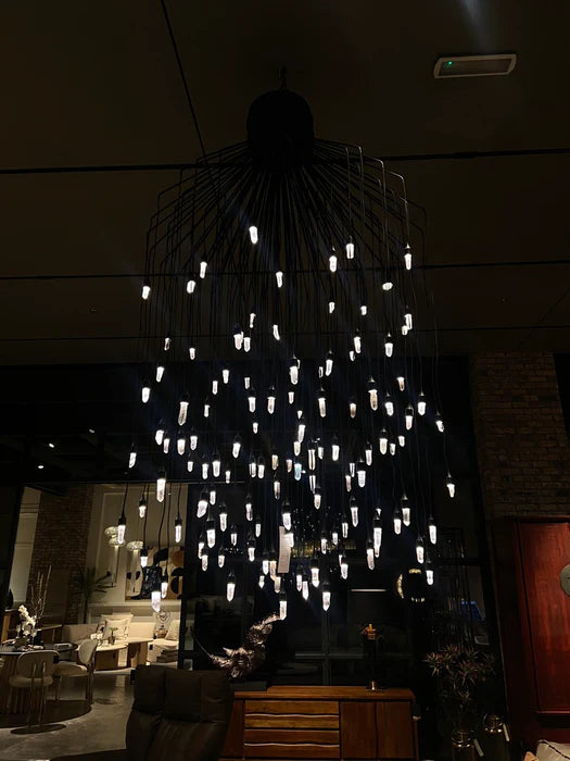 Rock Crystal Raindrop Chandelier for Living Room/Dining Room/Staircase/Foyer