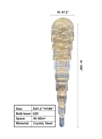 European Style Modern Simple Crystal Chandelier For Villa/Living Room/Rotating ladder