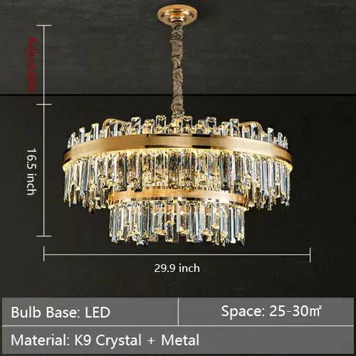Modern Round/Rectangular Crystal Chandelier Collection for Living Room/Hallway/Dining/Bedroom