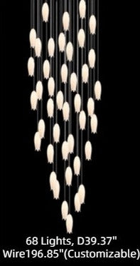 Elegant White Tulip Flower Chandelier For Foyer/ Staircase