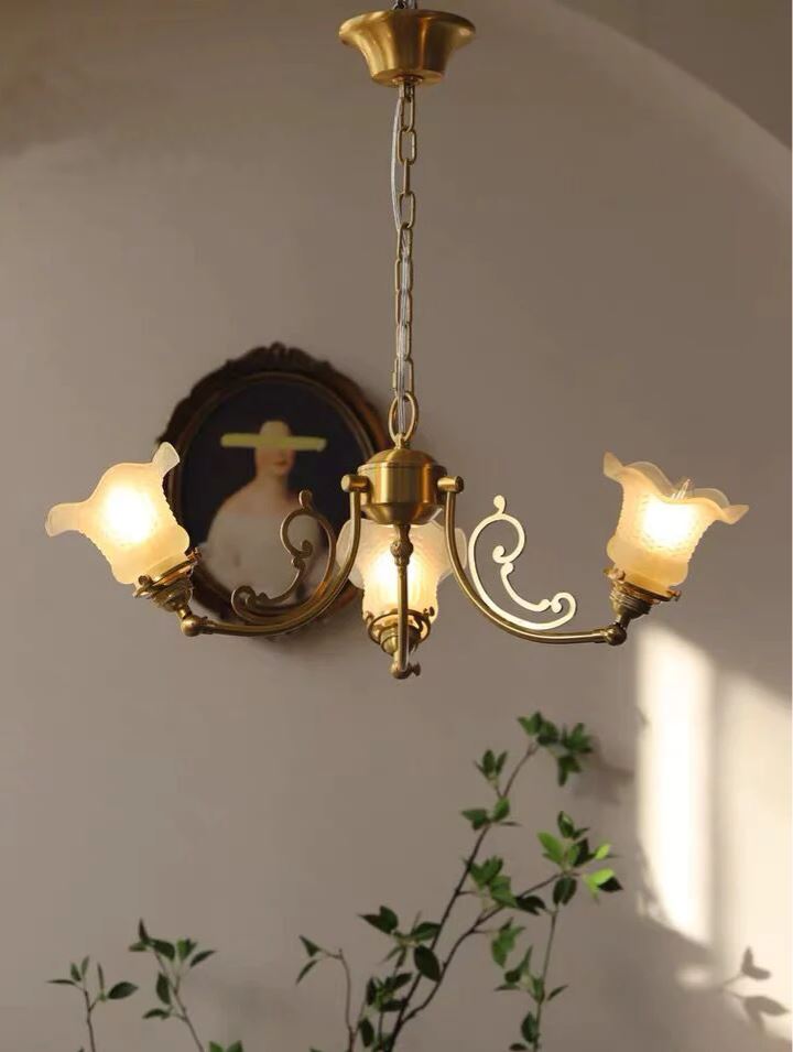 American Retro Flower Branch Crystal Chandelier Vintage Art Creative Small Pendant Light For Bedroom/Living Room