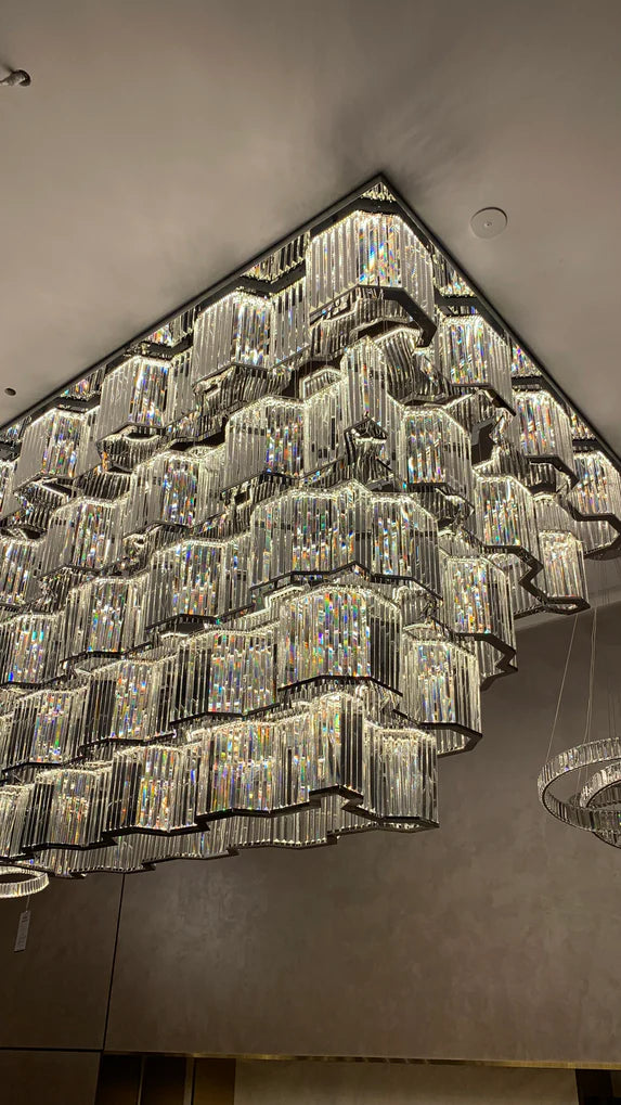 Modern Flush Mount Light Fixture/Chaneleir in Chrome Finish for Hallway/ Hotel Lobby/Dining Room
