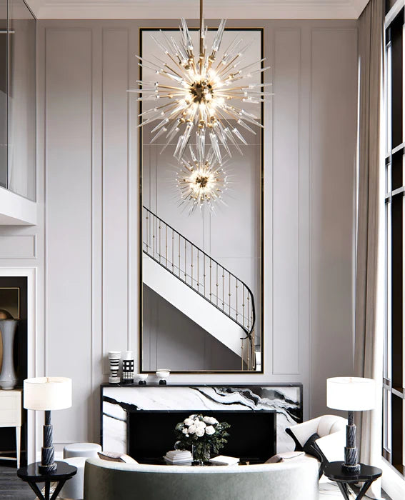 Lustre moderne en cristal Sputnik Sphere pour plafond bas