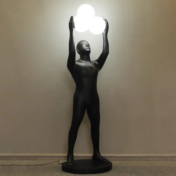 Black Light Holder Statue Floor Lamp