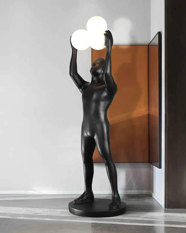 Black Light Holder Statue Floor Lamp
