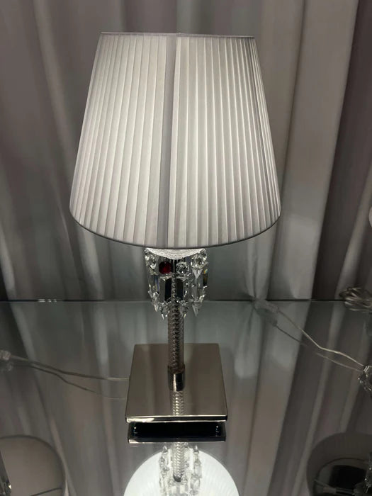 Luxury Black/White Lampshade Crystal Table Lamp