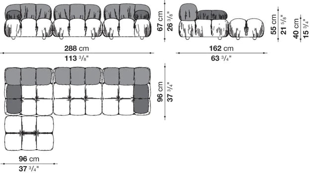 Cloud Straight/Sectional Sofa