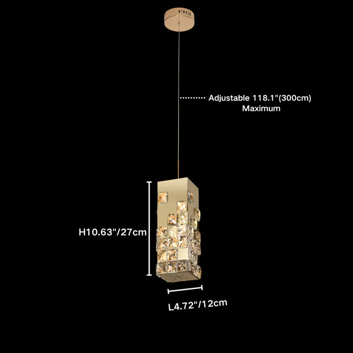 Set di lampadari moderni di lusso a cubo pixel in cristallo a 1/2/3/6 anelli per scale/ingresso/soggiorno