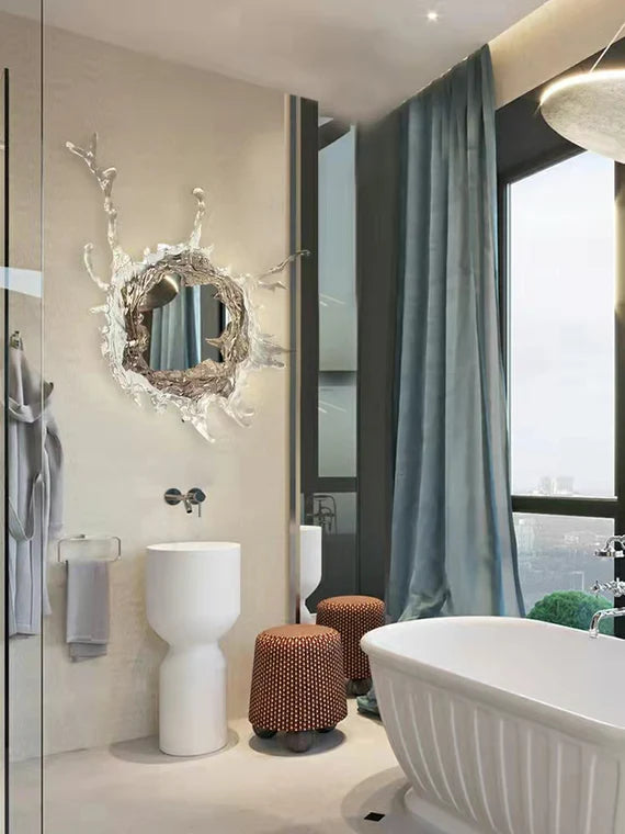 Designer Original Art Ice Mirror Wall Lamp Princess Magic Mirror Light for Bathroom/Dressing Room Women Bedroom Lighting Bathroom Mirror