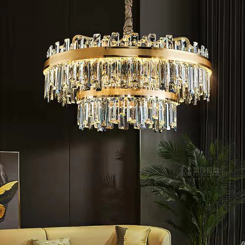 Modern Round/Rectangular Crystal Chandelier Collection for Living Room/Hallway/Dining/Bedroom