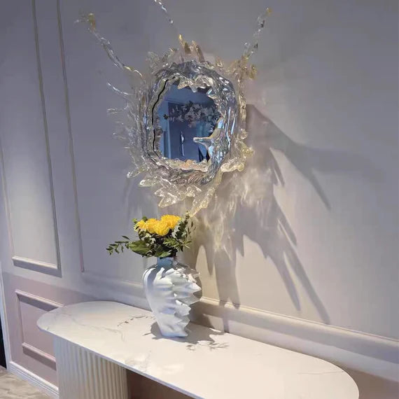 Designer Original Art Ice Mirror Wall Lamp Princess Magic Mirror Light for Bathroom/Dressing Room Women Bedroom Lighting Bathroom Mirror