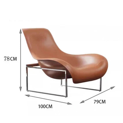 Fauteuil de salon minimaliste italien en fibre de verre Fauteuil d'appoint en cuir