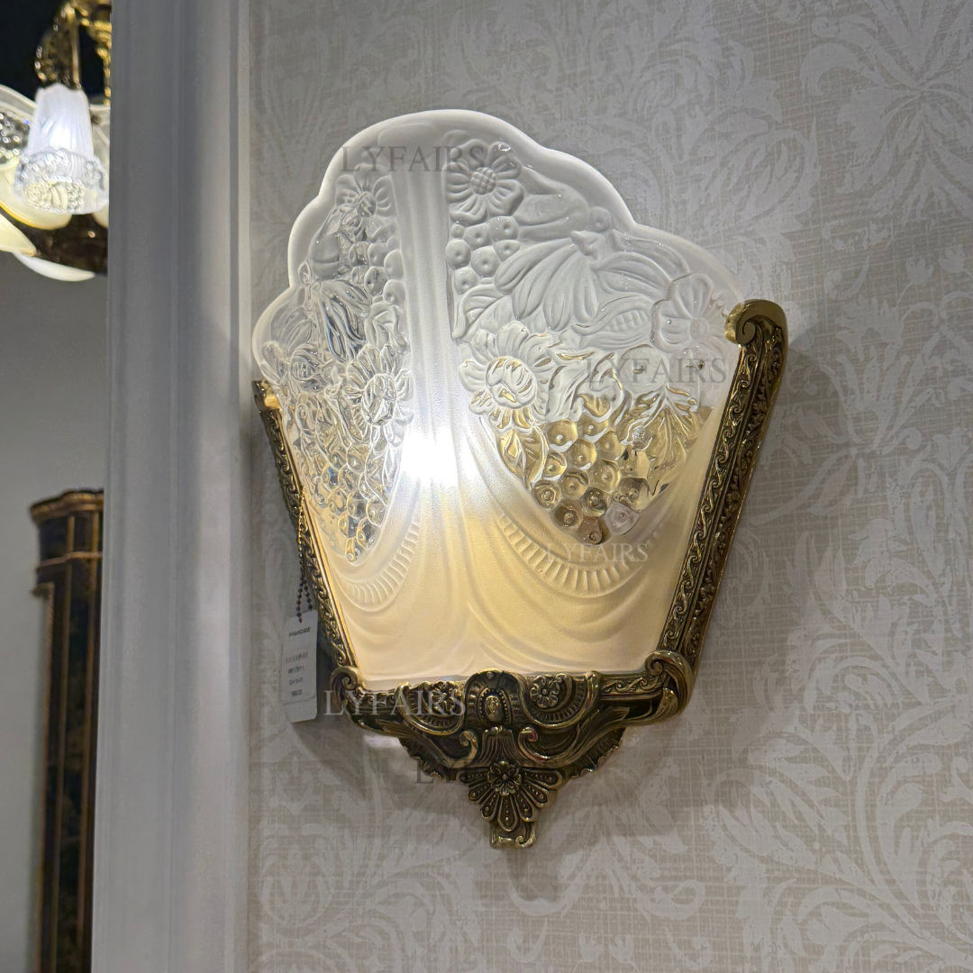 LYFAIRS x FH&Home Handcrafted Glass Brass Wall Lamp