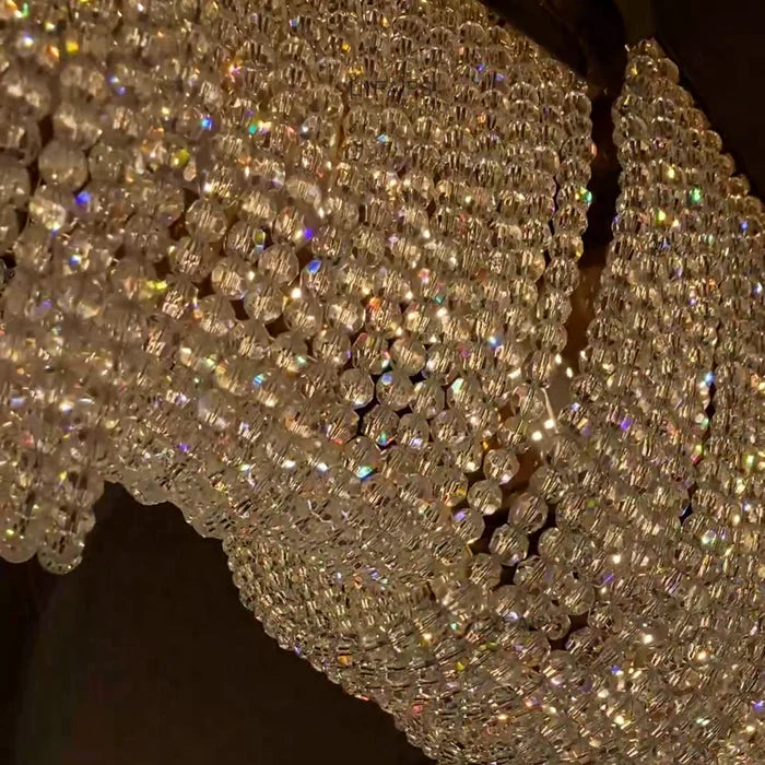Lampadario moderno in cristallo a forma di ciambella rotonda per soffitti bassi