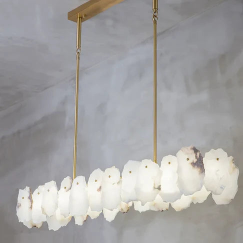 Modern Round/Linear Natural Marble Chandelier for Living Room/Dining Room/Kitchen Island