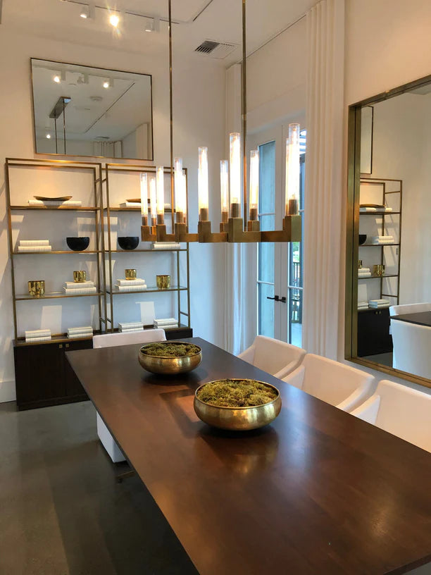 Modern Linear Round/Linear Tubular Glass Chandelier for Dining Room/Kitchen Island