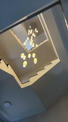 Elegant White Tulip Flower Chandelier For Foyer/ Staircase