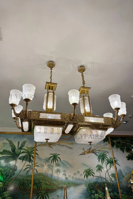 LYFAIRS x FH&Home Baroque Handcrafted Glass Chandelier for Dining Room