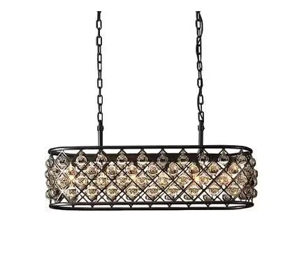 Post-modern Raindrop Crystal Chandelier Rectangle/Round Light Fixture for Living Room/Dining Table