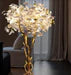 Luxury Creative White Ceramic Ginkgo Biloba Copper Branch Art Design Tree Floor Lamps for Living Room/Bedroom/Dressing Room