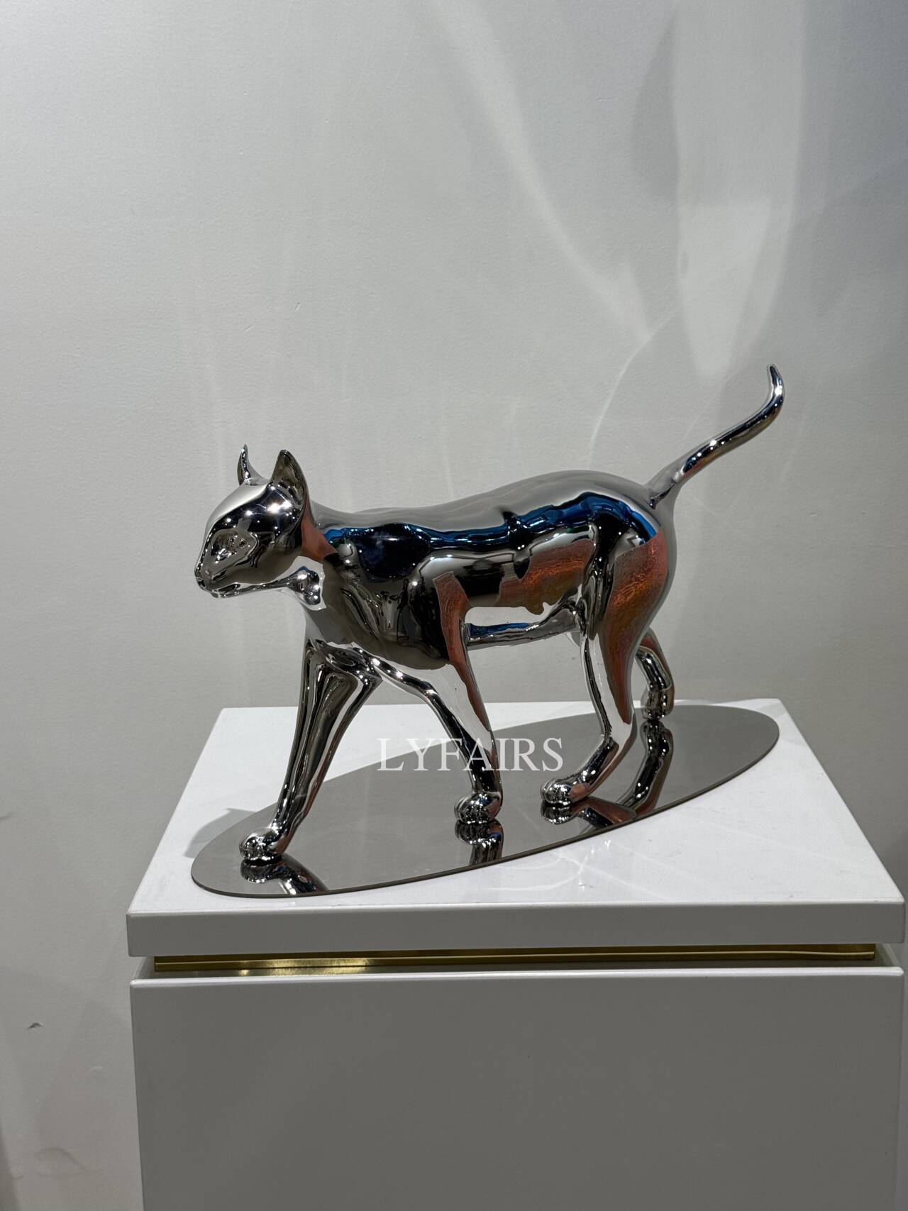 Handcrafted Stainless Steel Cat Art Sculpture with Playful Poses