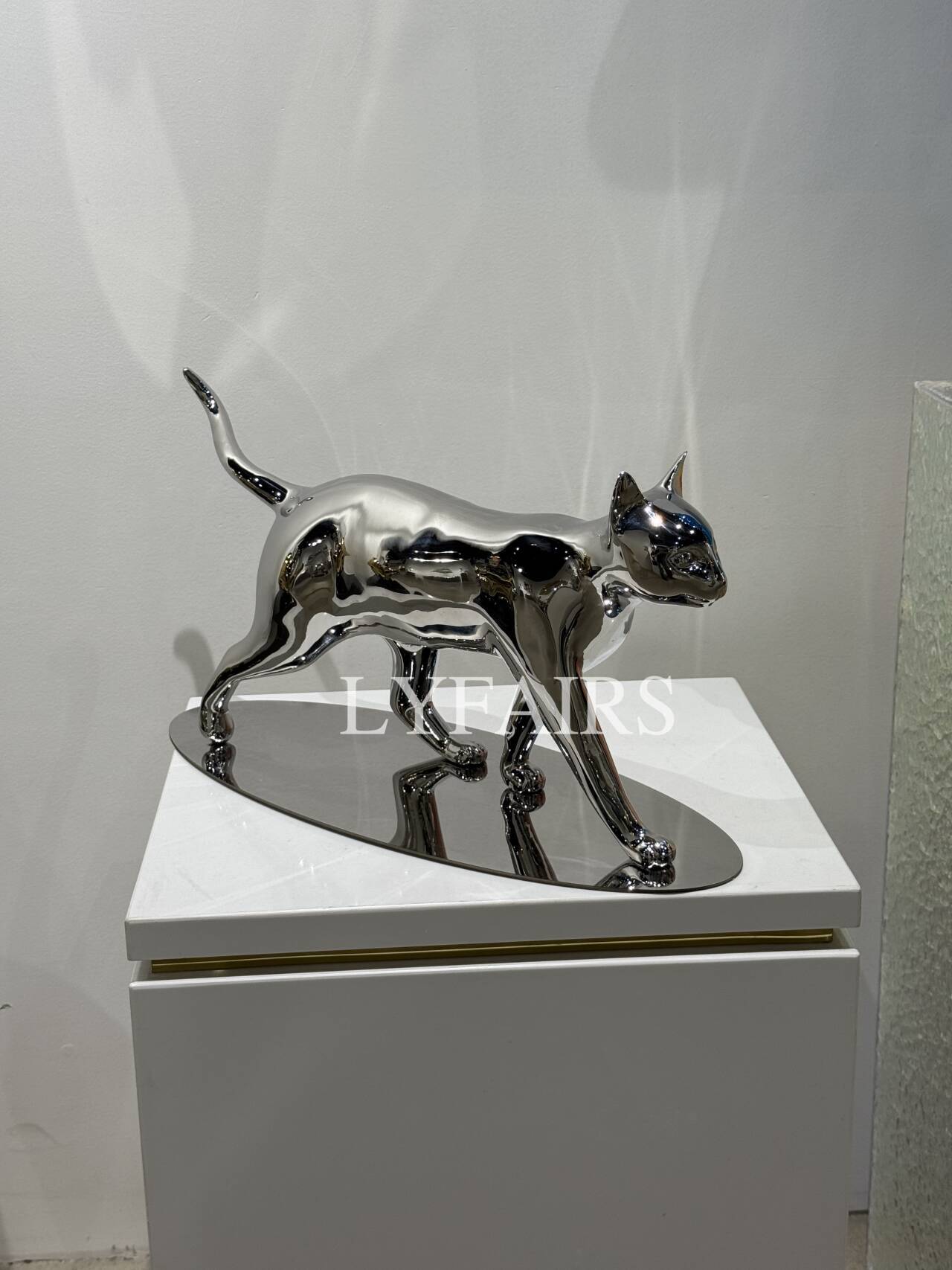 Handcrafted Stainless Steel Cat Art Sculpture with Playful Poses
