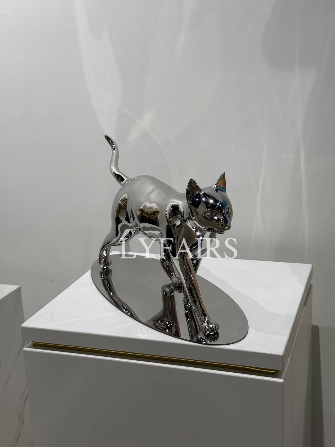 Handcrafted Stainless Steel Cat Art Sculpture with Playful Poses