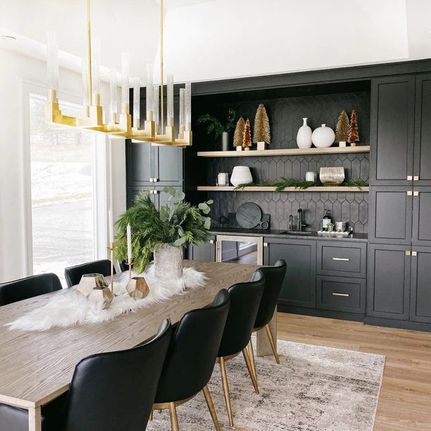 Modern Linear Round/Linear Tubular Glass Chandelier for Dining Room/Kitchen Island